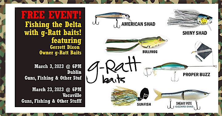 Free fly fishing seminar at Guns, Fishing and Other Stuff, March 25, 2023 Dublin, CA Store